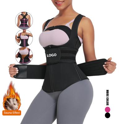 China Medium Control Shapers HEXIN Custom Logo Neoprene Anti Shake Chest Waist Trainer Vest for sale