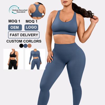 China Hexin Eco Friendly Clothes Fitness Sublimation Long Sleeves Yoga Set Pattern Type Solid for sale