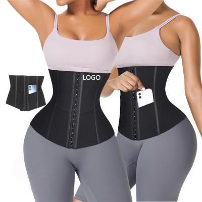 China Custom Logo 9 Steel Bone Latex Waist Trainer for Adults High Waist Tummy Control for sale