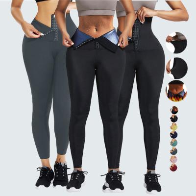 China HEXIN Calças de treino de cintura alta para mulheres Pantalhões de Sauna Neoprene à venda