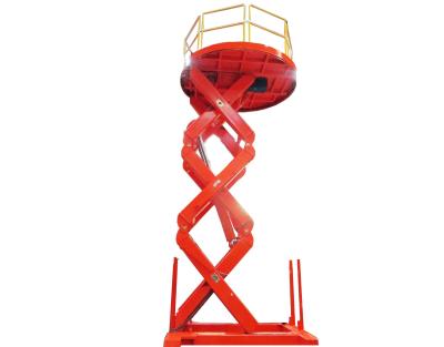 China High Lift Table with Turntable and 120s Lifting Time Hydraulic 10 Ton Scissor Lift Mechanism for sale