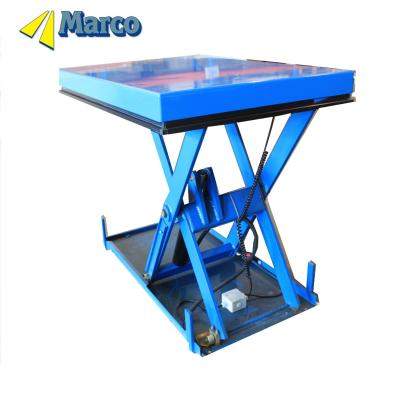 China Heavy Duty Goods Hydraulic Scissor Lift Table with Workshop Crane and Driven Type Hydraulic for sale