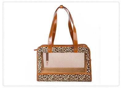 China Mode-Leopard-Sommer-Mesh Handbag Dog Outdoor Portable-Fördermaschine zu verkaufen