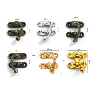 China With Screw Clasp Latch Vintage Style Latch Hook Left Right Toggle Metal Hook Curved Buckle For Suitcase Jewelry Box Toolbox for sale