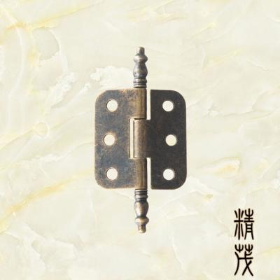 China With Screws 6 Folding Hinges Antique Hinge Accessories Hardware Crown Head Hole Jewelry Gift Wooden Box Hinge Flush End for sale