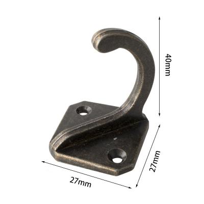 China With Zinc Alloy European Single Hook Furniture Hardware Decorative Square Coat Rack Wall Mounted Hooks For Wall Hanging for sale