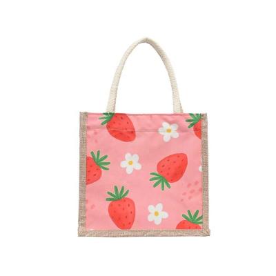 China Ruthbag Handled Girls Fashion Tote Bag Shoulder Bag Handbag Beach Bucket Fruit Printing Gift Shopping Travel Canvas for sale