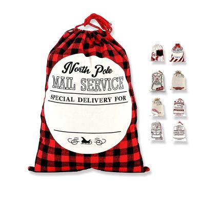 China PUNCH Christmas Decoration Supplies Christmas Sack Santa Bags Santa Sacks Gift Bag With Drawstring For Kids for sale