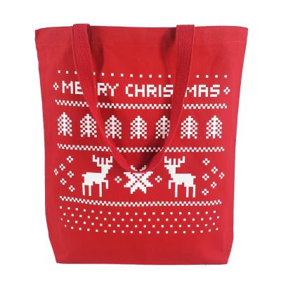 China Medium Large Canvas Handled Ruthbag Merry Christmas Small Tote Bags With Gusset for sale