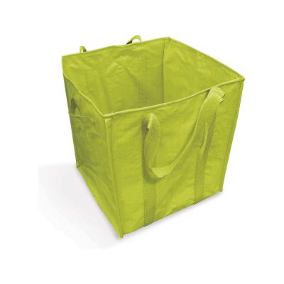 China Ruthbag durable heavy duty all purpose green leaf and garden debris pp woven bag with reinforced handles seams and shoulder straps for sale