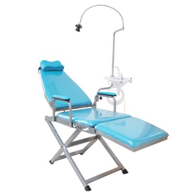 China Sector AliGan dental equipment dental portable unidad mobile chair with foldable patient manual and LED base lamp in promotion price for sale