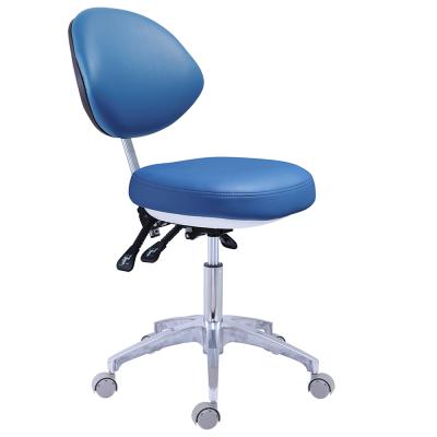 China AliGan Metal PU Doctor Ergonomic Medical Leather Seat dntal Auxiliary Stool Chair With Adjustable Back Rest Swivel New Design Dentist for sale