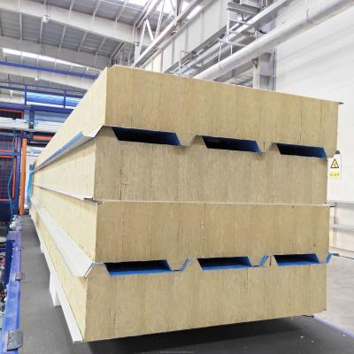 China 1000mm DUOWEI fire proof rock wool sandwich panel soundproof roof in Amur Russia for sale