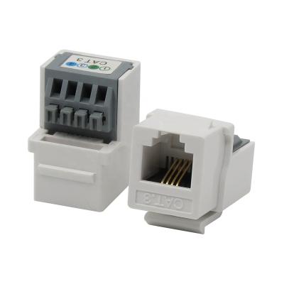 China TM-4025 RJ11 Cat3 8P4C 6P4C Toolless Telephone Jack Keystone Jack for sale