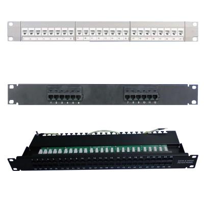 China Commercial amp rj11 rj45 cat6 cat5e cat6a 12 core 16 18 24 48 port fiber optic patch panels for sale