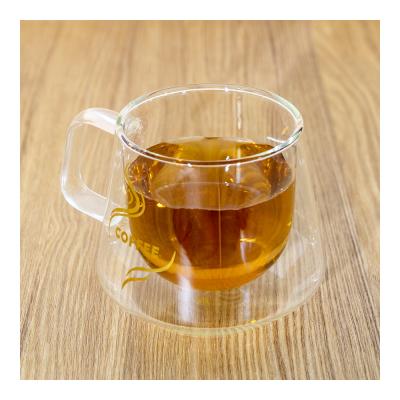 China Well Designed Heat Resistant Diamond 200ml Glass Mugs With Handle Coffee Mugs With Logo for sale