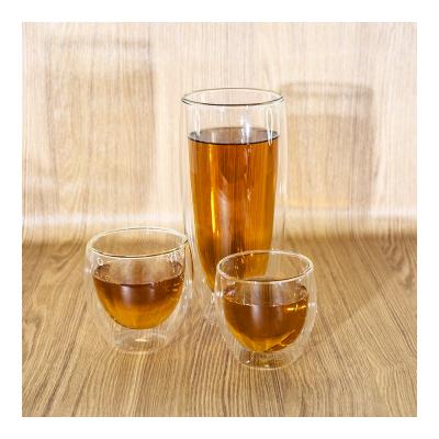 China Best Sustainable Selling Double Wall 150/250/650ml Heat Resistant Big Cup Borosilicate Glass Coffee Mugs for sale