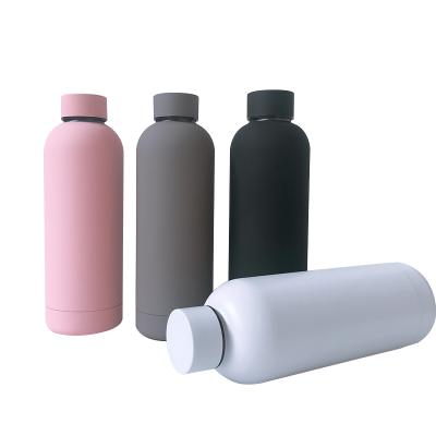 China Wholesale Personalized Traditional 500ml Thermal Insulation Paint Wall Double Travel Rubber Mug Thermos With Lid for sale