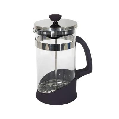 China Wholesale Sustainable Portable 1L French Borosilicate High Coffee Pot French Press Black With Lid for sale