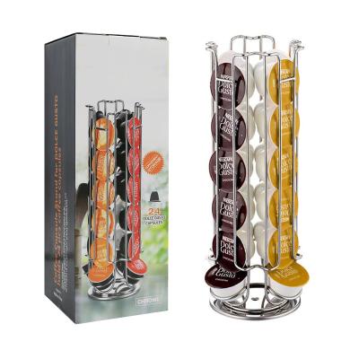 China 24 Dolce Coffee Capsule Holder Enthusiasm Coffee Pod Capsule Storage Holder Viable Hot Rotatable Carousel for sale