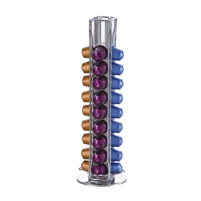 China 40 NESPRESSO coffee pod capsule storage rack rack viable hot rotating coffee capsule holder for sale