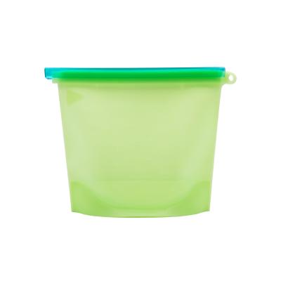 China Amazon Top 1000ML Kitchen Silicone Food Storage Bag Reusable Reusable Microwave Oven Safe Freezer Dishwasher Safe for sale