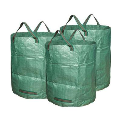 China Eco-friendly 3 Pack 272L PP Leaf Sack Garbage Bag Heavy Duty Collapsible Waterproof Garden Garbage Bags for sale