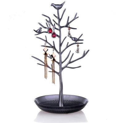 China Creative Black Tree Shape Earrings Necklace Ring Holder Jewelry Display Tray Tree Storage Racks for sale