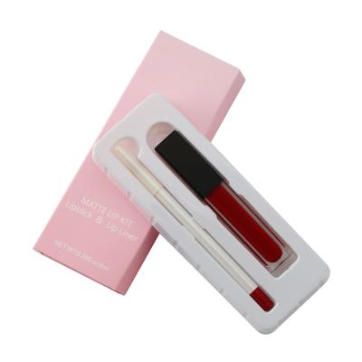 China Matte Private Label Lip Gloss Gift Set Matte Liquid Lipstick Lip Liner Lip Gloss Kit for sale