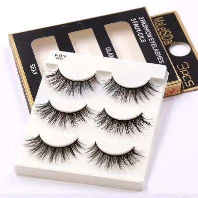 China 3Pairs 3D Long Thick Cross Eyelashes False Handmade Natural Thick Long Eyelashes Daily Makeup Eye Lashes for sale