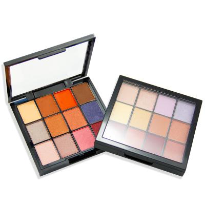 China Matte Makeup Sets 12 Colors Palette Logo Eye Makeup Palette Custom Eyeshadow Black Eye Shadow for sale