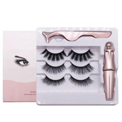 China Natural 3 Pairs / Set Magnetic Eyeliner And Lashes Kit , Magnetic Eyeliner For Lashes Magnetic Set for sale