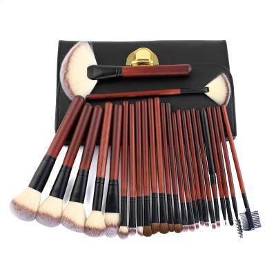 China Angular Blush Brush 26pcs Cosmetic Set Solid Wood Handle Horse Custom Logo Private Label Hair Rayon Brush Bag Makeup Brush Set for sale