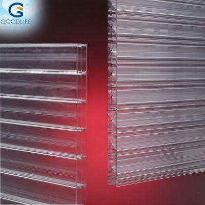 China Strong two layers of hollow PC corrugated plastic sheeting for sale