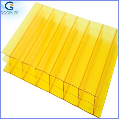 China 16mm Triplewall Strong Polycarbonate Hollow Plastic Panel for sale