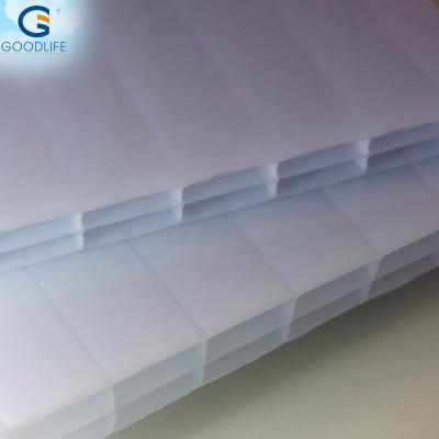 China Strong 8mm Triple-Wall 3 Wall Three Layer Polycarbonate Hollow Sheet for sale