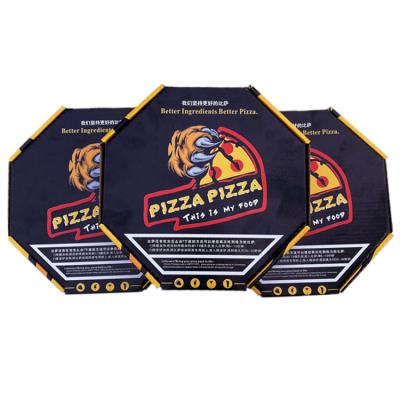 China Food Grade Reused Special Octagonal Box Material Design Pape Pizza Box Tiger Print Corrugated Fold Paper for sale