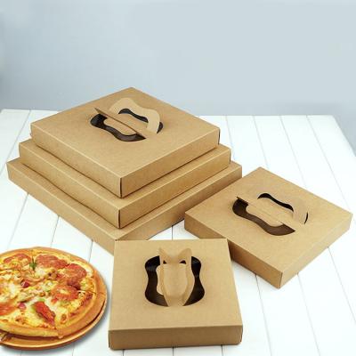 China Recycled Materials OEM Manufacturer Free Sample Custom Size Kraft Paper Box With Window Custom Foldable Pizza Paper Box for sale