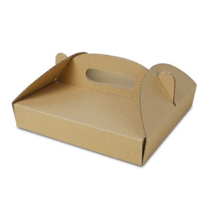 China Recycled Convenient Folding Carry Handbag Shape Paper Box New Design Materials Packaging Paper Box For Pizza for sale