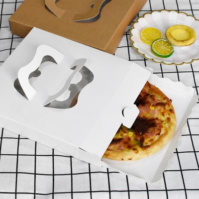 China Recycled Materials High Quality Custom White Kraft Take Out Fast Food Wrapping Paper Boxes Pizza Paper Cake Box for sale