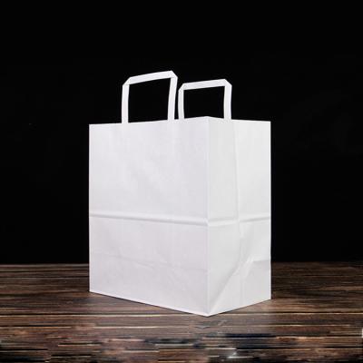 China Recycled Materials Wholesale Recycle High Quality Paper Bag With Logo Print Kraft White Paper Bag for sale