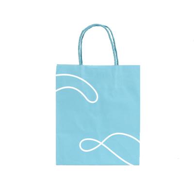 China Wholesale Custom Recycled Materials Recycle High End Paper Bag With Logo Print Kraft Blue Paper Bag for sale