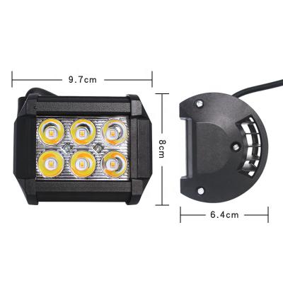 China Diecast aluminum housing lux led dual color 18w luz led para truck faros barra led para carro car led work light for sale