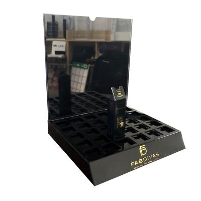 China North America Style Wholesale PMMA Cosmetic Stand Black Acrylic Lipstick Display Racks for sale