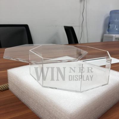 China Custom High Transparency Glossy Acrylic High Glossy Octagon Shape Acrylic Storage Box for sale