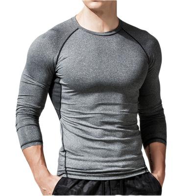 China European and American men's T-shirt breathable quick-drying long-sleeved sweat clothes fitness sports Quick-drying clothing T-shirt for sale