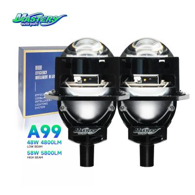 China Masters A99 de luz baja alta 58W 5800 lumens DC9-16V proyector de 3 pulgadas en venta