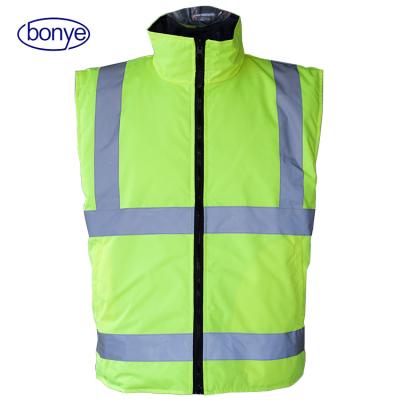 China Water Proof Custom 300D PU MEN'S INTERACTIVE HI-VISIBILITY BODYWARMERS (Two Sides) Safety Vest for sale