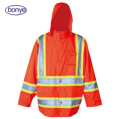 China Custom Printing Water Proof Logo HIVIS 300D Long Sleeve Reflective Jacket for sale