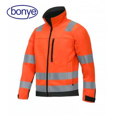 China Three Layer Hivis Four Way Stretch With Fleece Three Layer Softshell Jacket for sale